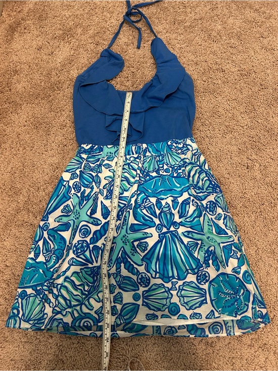 Lilly Pulitzer Dresses & Skirts - Lilly Pulitzer Blue & White Quinn Halter Shell-Print Dress
